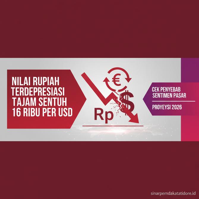 Thumbnail: Nilai Rupiah Terdepresiasi Tajam Sentuh 16 Ribu Per USD Cek Penyebab Sentimen Pasar dan Proyeksi 2026