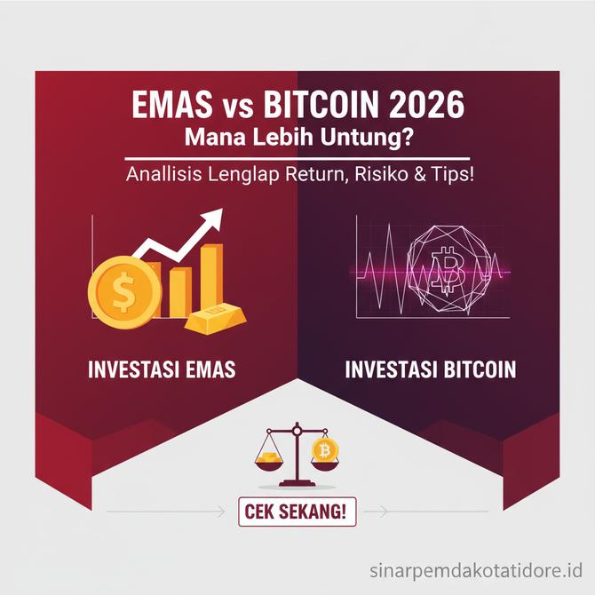 Thumbnail: Perbandingan Investasi Emas dan Bitcoin 2026 Mana Lebih Untung Cek Analisis Lengkap Return Risiko dan Tipsnya